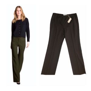 Santorelli Mara Brown Stretch Wool Pants
